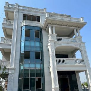 临汾 白麻花岗岩别墅外墙干挂效果展示