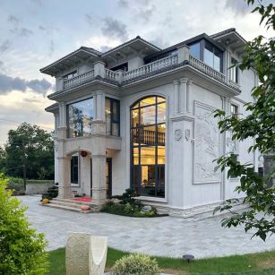 临汾 白麻花岗岩私人别墅干挂石材豪华定制