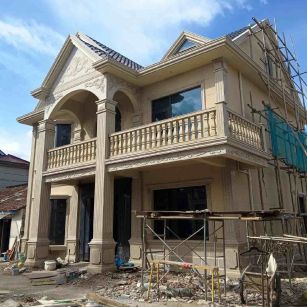 临汾 黄金麻花岗岩石材私人别墅雕花门楼柱阳台栏杆