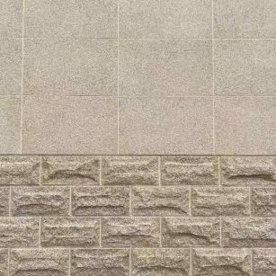 临汾 黄金麻自然面蘑菇石配荔枝面干挂