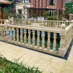 临汾黄金麻花岗岩石材栏杆，扶手，将军柱，花瓶柱