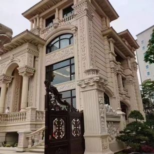 临汾 黄金麻花岗岩别墅外墙干挂效果展示