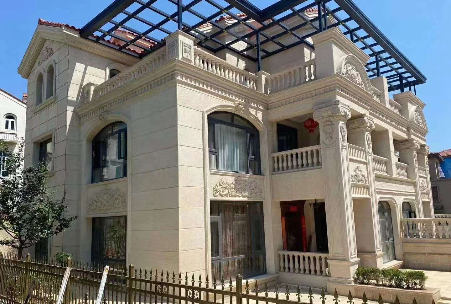 临汾 黄金麻花岗岩荔枝面别墅外墙干挂