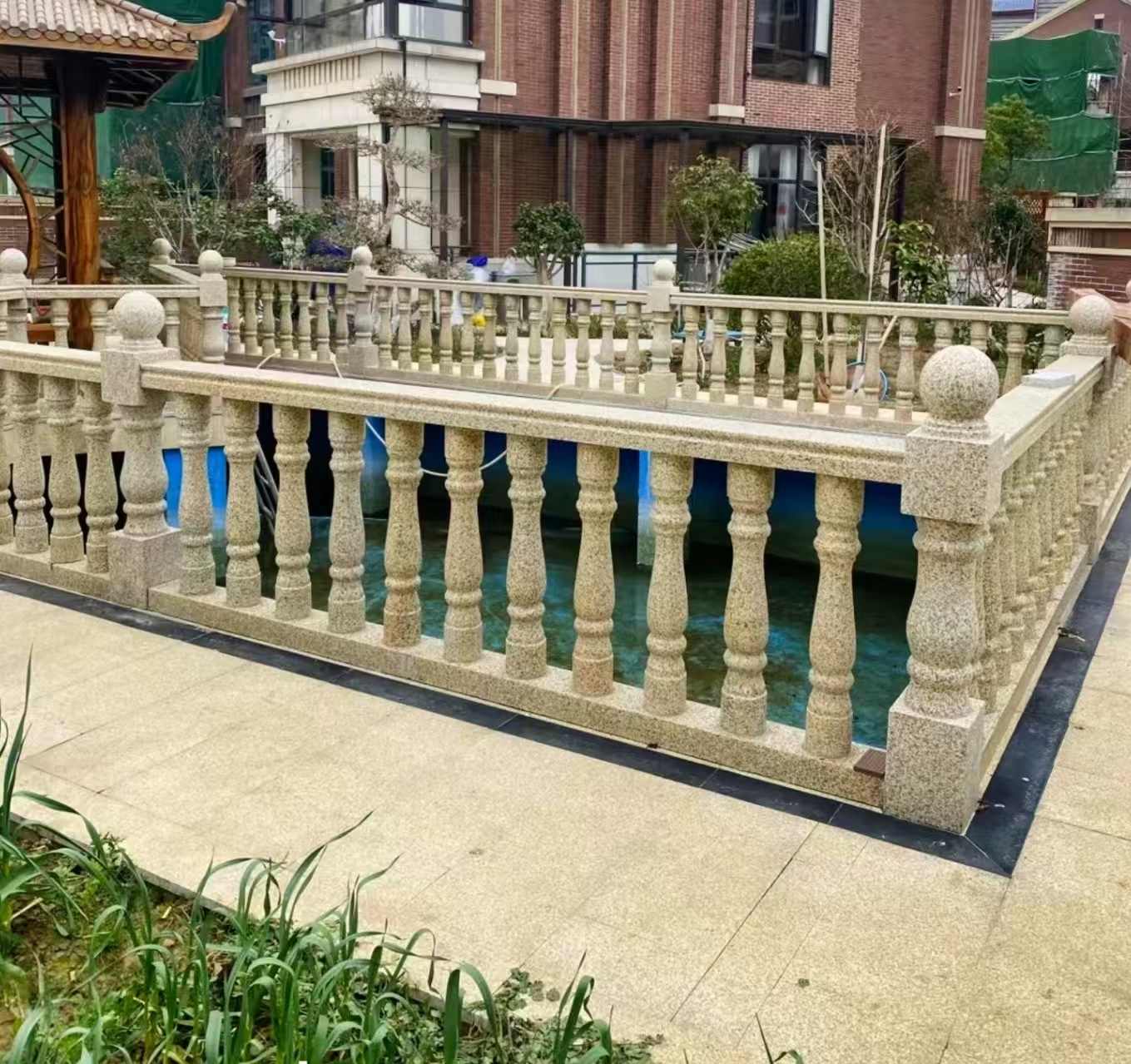 临汾黄金麻花岗岩石材栏杆，扶手，将军柱，花瓶柱