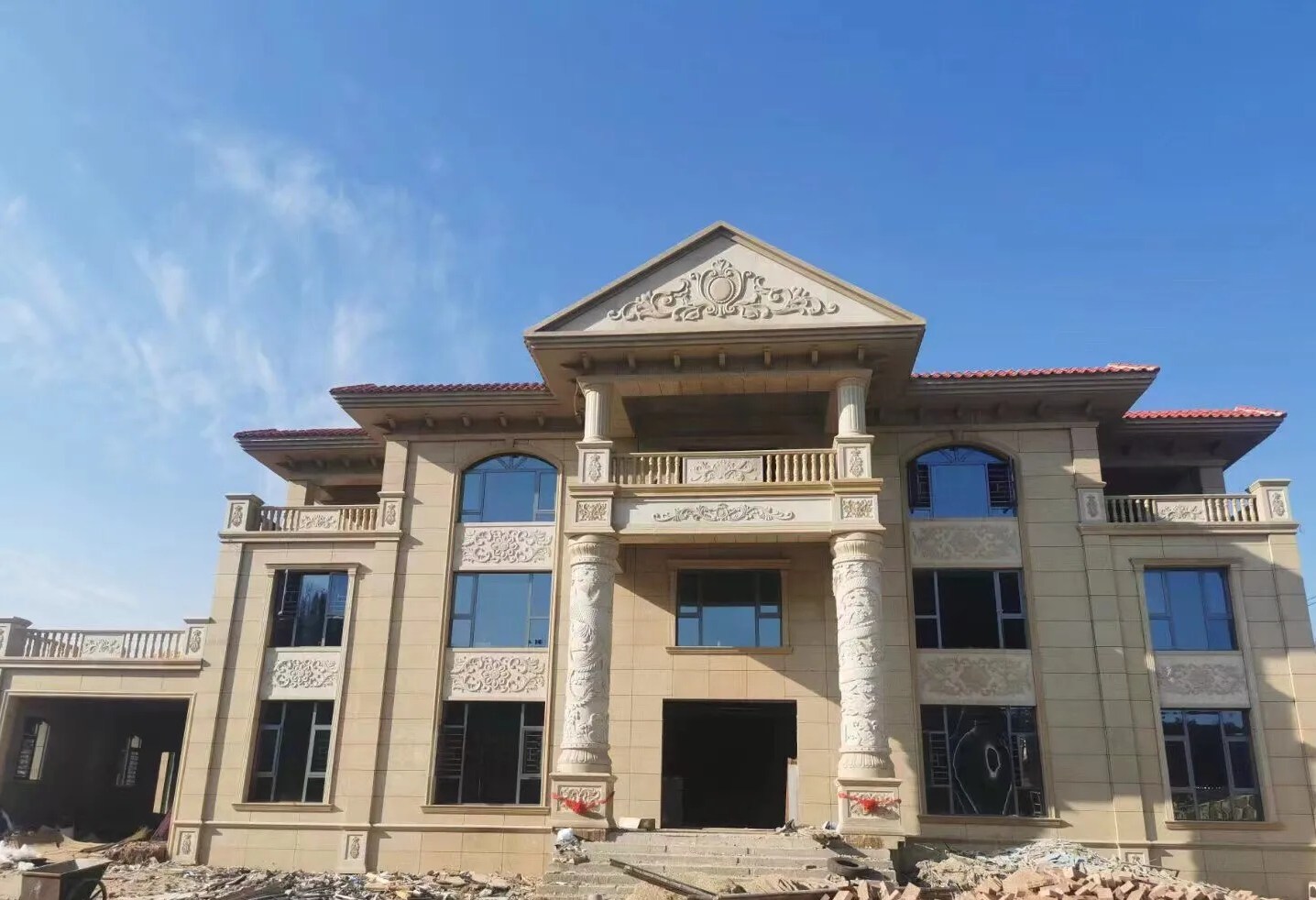 临汾 黄金麻花岗岩别墅外墙干挂